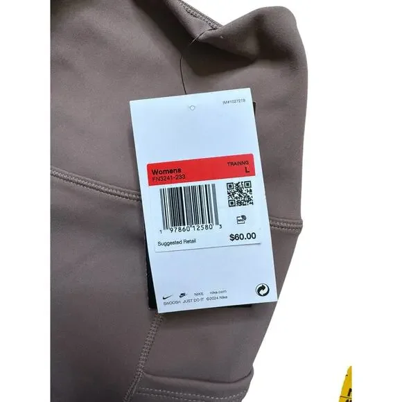 Nike One Dri-Fit High Rise Women’s Cropped Leggings - Brown Taupe (NWT) - L - Picture 8 of 12